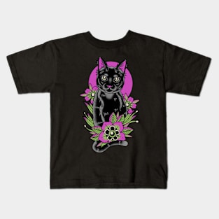 Cat tattoo vintage Kids T-Shirt